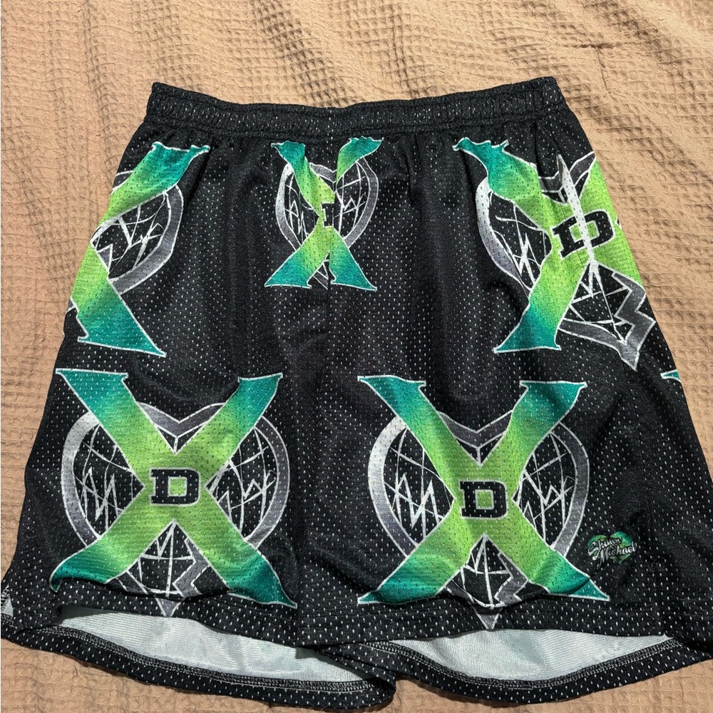 DX Black and Green WWE Chalk Line Athletic Shorts